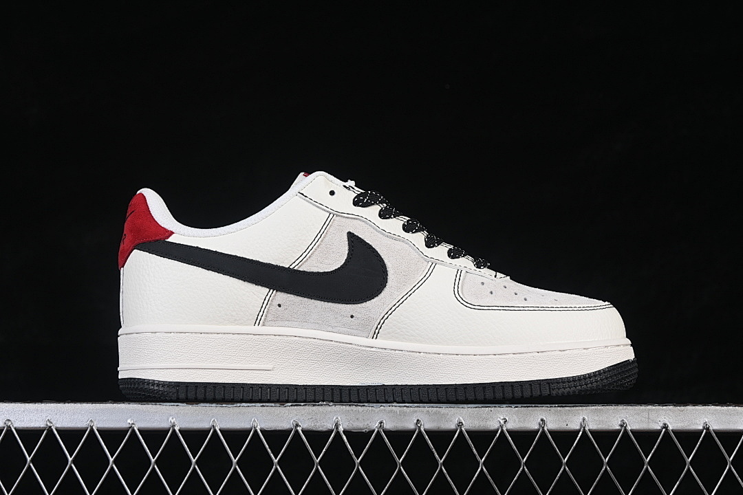 Nike [KG6699-F42]-[AIR FORCE 1 07 LOW CASUAL SHOES BLACK/GREY/WHITE/RED]-[WOMAN:36-39]-[MAN:40-45] - Image 15