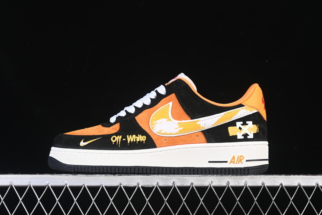 Nike [SY1388-001]-[AIR FORCE 1 07 LOW BLACK/ORANGE/WHITE]-[WOMAN:36-39]-[MAN:40-45] - Image 2