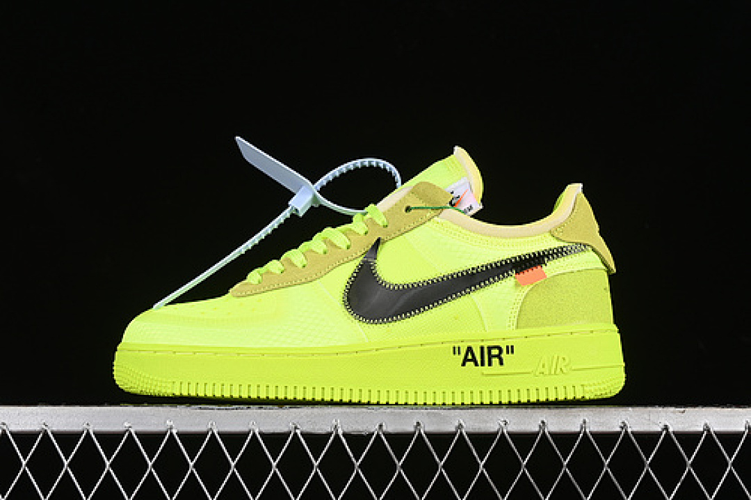 Nike Nike OFF WHITE AIR FORCE 1 LOW OW VOLT/CONE-BLACK-HYPER JADE · AO4606-700, photo 1