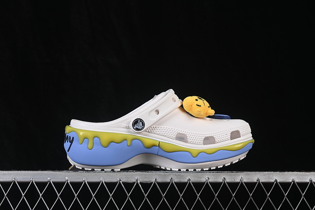 Crocs [ROUND-TOED THICK-SOLED SLIPPERS WHITE/YELLOW/BLUE]-[WOMAN:34-39]-[MAN:40] - Image 10