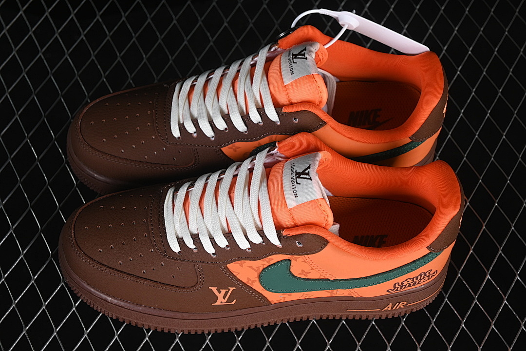 Nike [DF0188-126]-[AIR FORCE 1 07 LOW CASUAL SNEAKERS BROWN/ORANGE/GREEN]-[WOMAN:36-39]-[MAN:40-45] - Image 11