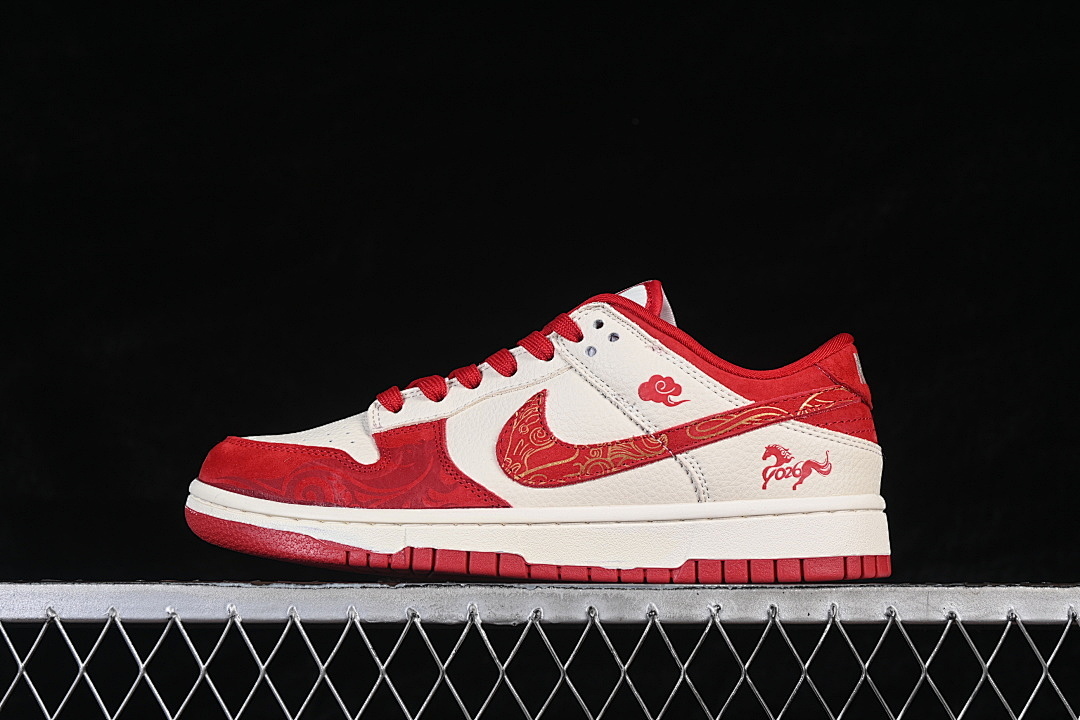 Nike SB DUNK LOW LOW-TOP CASUAL SNEAKERS WHITE/RED · SD8888-008, photo 1
