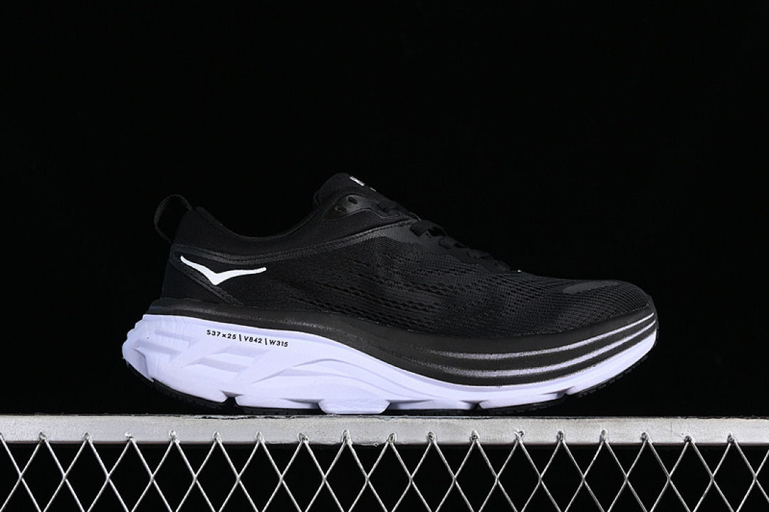 On Running [1123202 BWHT]-[HOKA ONE BONDI 8 WHITE/BLACK]-[WOMAN:36-39]-[MAN:40-45] - Image 4