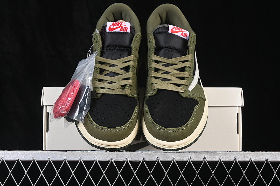 Jordan [DM7866-002]-[JORDAN 1 RETRO LOW OG SP BLACK/OLIVE-MUSLIN]-[WOMAN:36-39]-[MAN:40-48.5] - Image 13