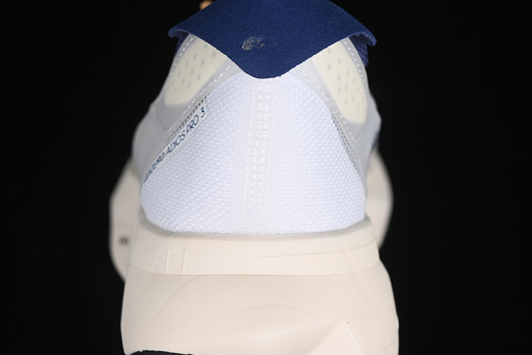 Adidas [IG6438]-[ADIZERO ADIOS PRO 3 CLOUD WHITE/DARK BLUE/GOLD METALLIC]-[WOMAN:36-39]-[MAN:40-45] - Image 7