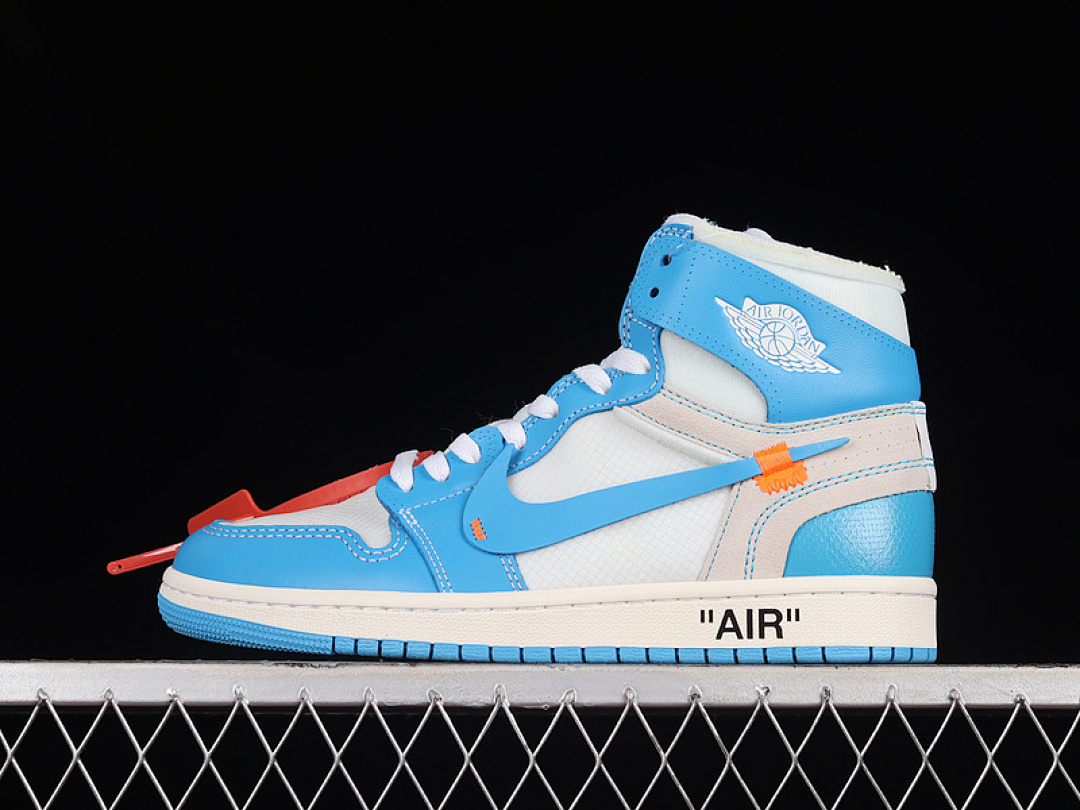 Off-White OW X AIR Jordan 1 RETRO HIGH OG UNC WHITE/DARK POWDER BLUE-CONE · AQ0818-148, photo 1
