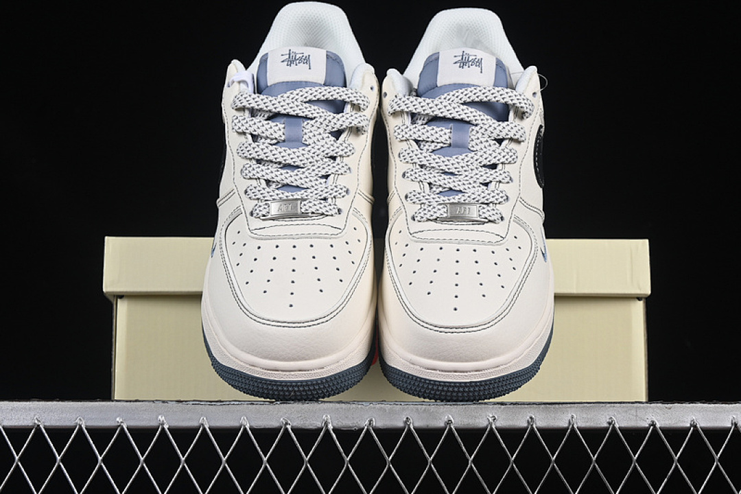 Nike [XZ6188-761]-[AIR FORCE 1 07 LOW WHITE/GREY/BLUE/BLACK]-[WOMAN:36-39]-[MAN:40-45] - Image 13