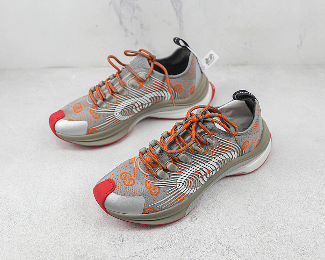 Gucci [GU*CCI 2022 FLYKNIT SNEAKERS GREY/RED/WHITE]-[WOMAN:36-39]-[MAN:40-46] - Image 9