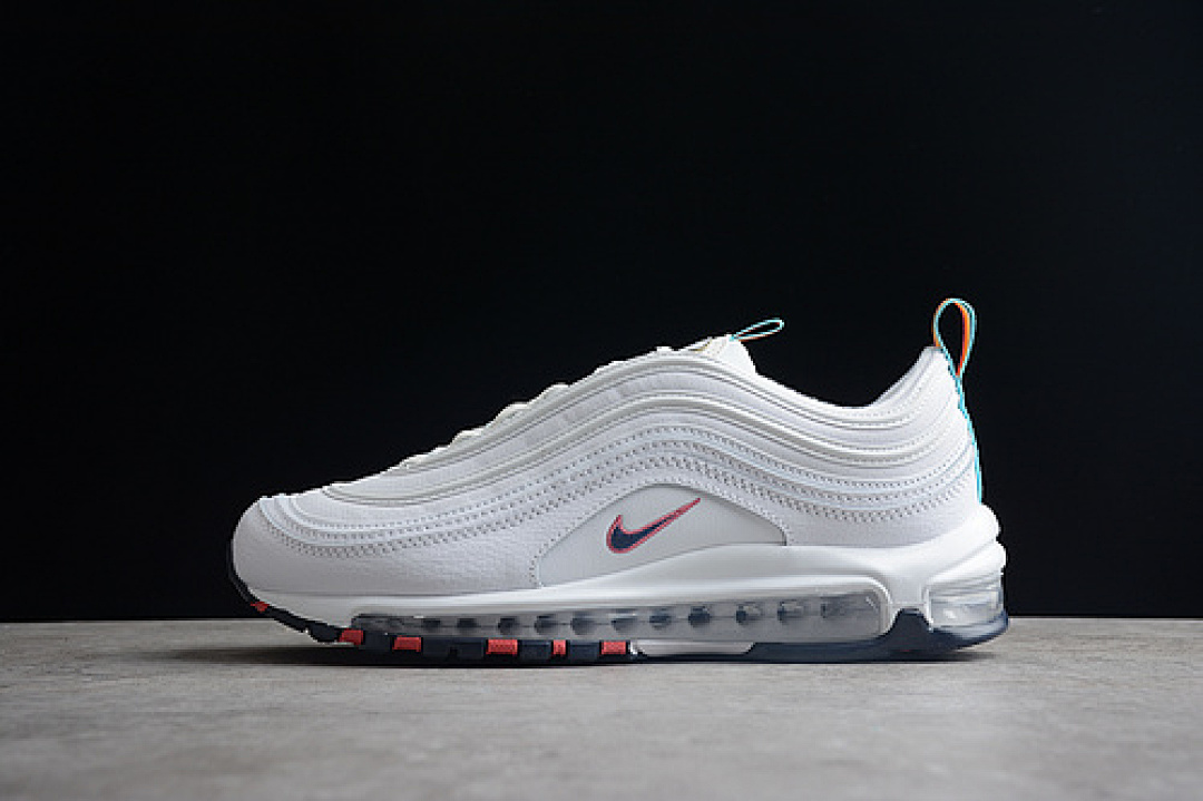 Nike AIR MAX 97 RUNNING SHOES WHITE/THUNDER BLUE/GREEN · DH1592-100, photo 1