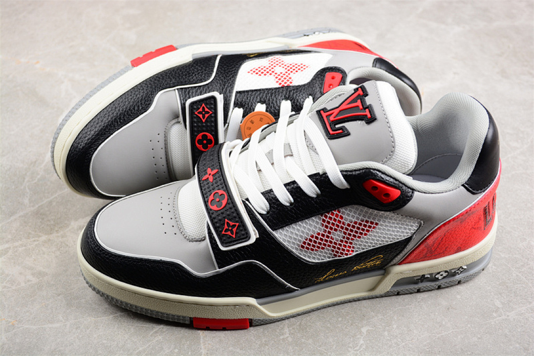 Louis Vuitton [LOUIS VUITTON TRAINER SNEAKER LOW L*V WHITE/BLACK/GREY/RED]-[WOMAN:35-39]-[MAN:40-45] - Image 10