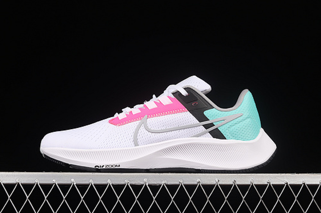 Nike [CW7356-102]-[AIR ZOOM PEGASUS 38 SOUTH BEACH WHITE/HYPER PINK/DYNAMIC TURQUOISE/WOLF (GREY]) - Image 2