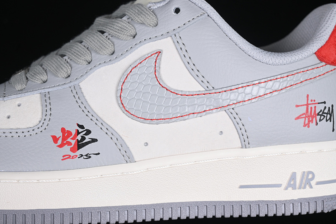 Nike [DM6688-027]-[AIR FORCE 1 07 LOW WHITE/GREY/RED]-[WOMAN:36-39]-[MAN:40-45] - Image 8
