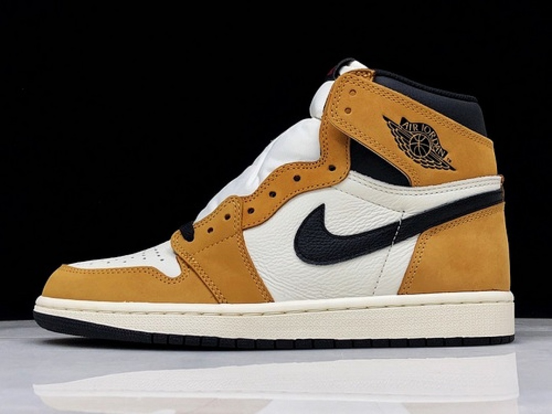 Jordan [555088-700]-[HUPU AIR JORDAN 1 RETRO HIGH ROOKIE OF THE YEAR GOLDEN HARVEST/BLACK], photo 1