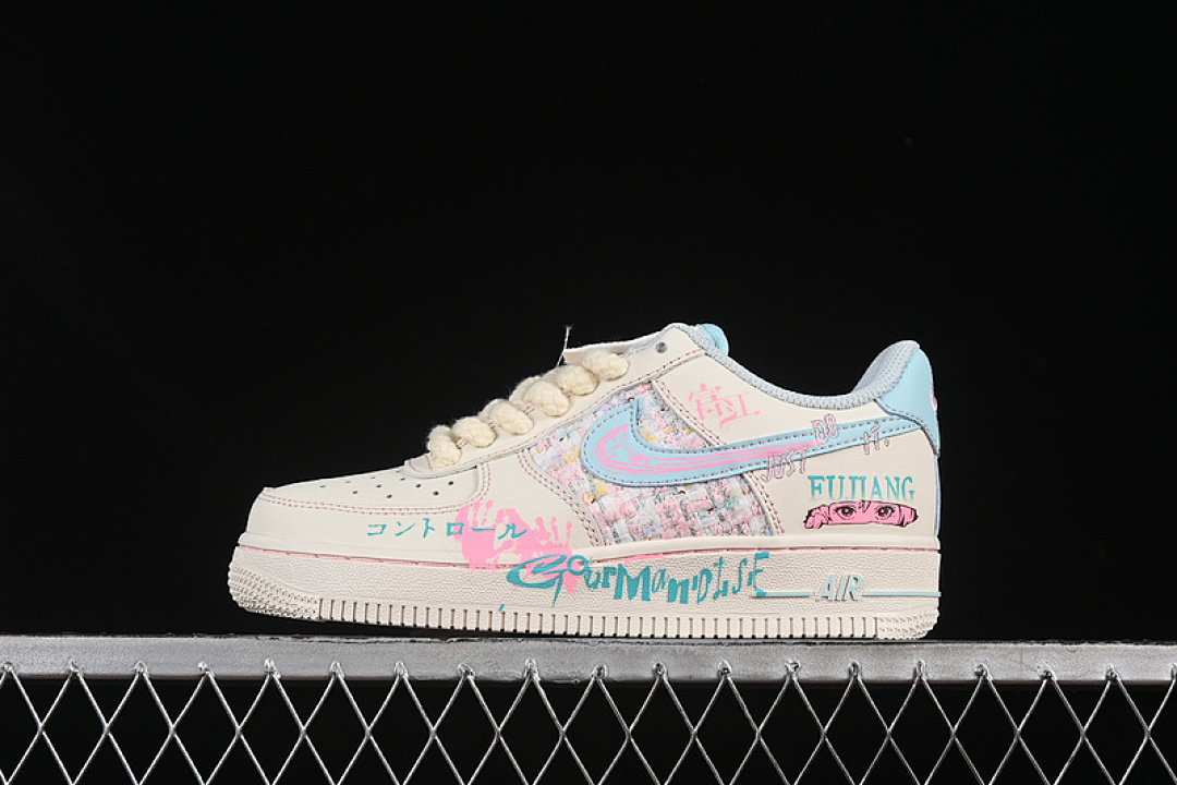 Nike [FJ7740-310]-[AIR AIR FORCE 1 07 LOW MISS FUJIANG WHITE/BLUE/PINK/BEIGE]-[WOMAN:36-42] - Image 2