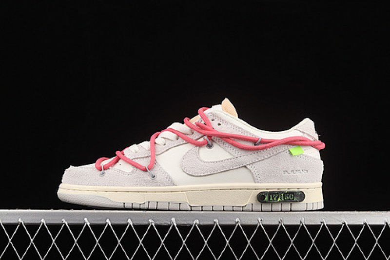 Nike OW X SB DUNK LOW LOT 17 OF 50 SAIL/NEUTRAL GREY/HYPER PINK · DJ0950-117, photo 1