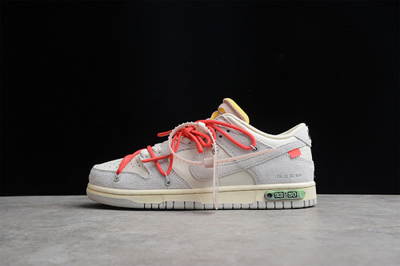 Off-White Nike OW X SB DUNK LOW LOT 33 OF 50 SAIL/NEUTRAL GREY/CHILE RED · DJ0950-118, photo 1