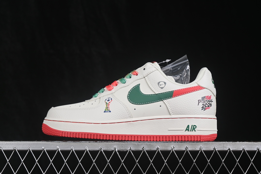 Nike Nike AIR FORCE 1 07 LOW CASUAL SNEAKERS WHITE/GREEN/ORANGE · DW8806-025, photo 1