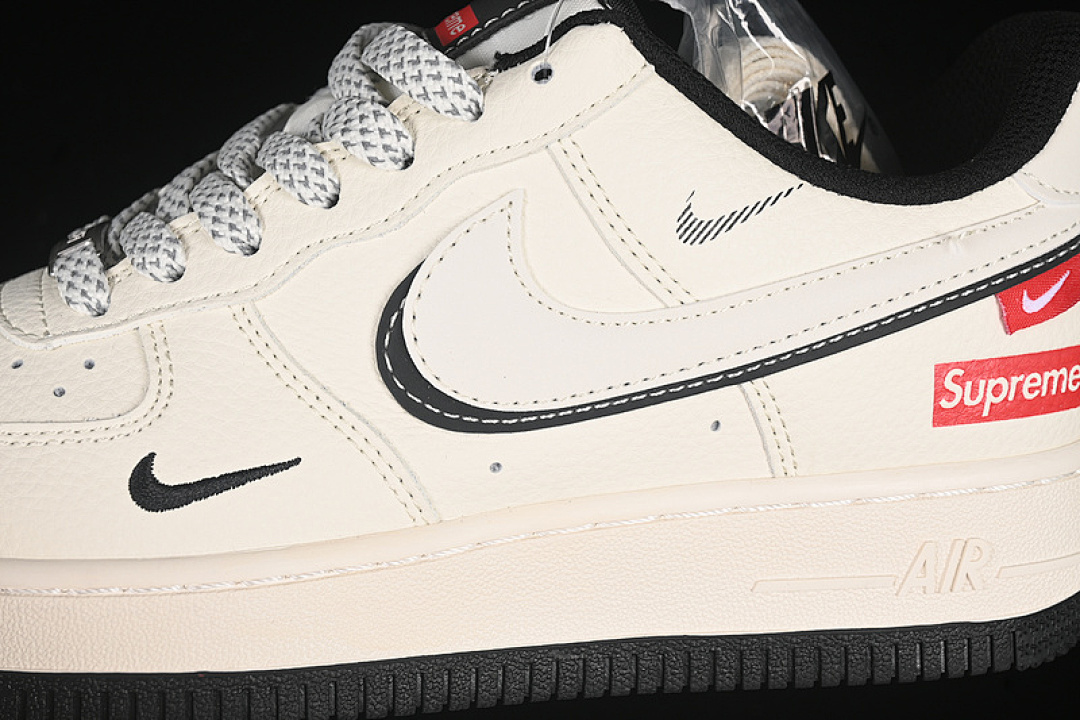 Nike [XS1958-545]-[AIR FORCE 1 07 LOW SUPREME WHITE/GREY/BLACK]-[WOMAN:36-39]-[MAN:40-45] - Image 8