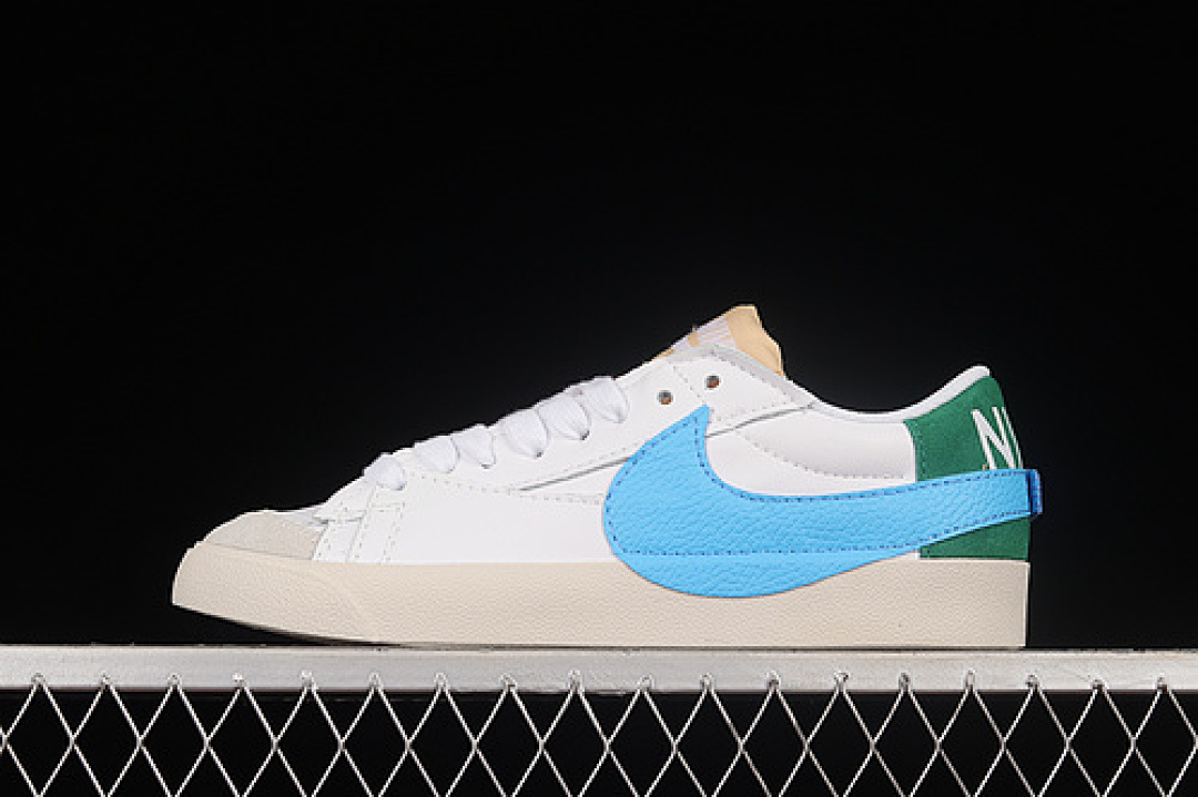 Unbranded [DQ1470-100]-[BLAZER LOW 77 JUMBO WHITE/BLUE/GREEN]-[WOMAN:36-39]-[MAN:40-45], photo 1