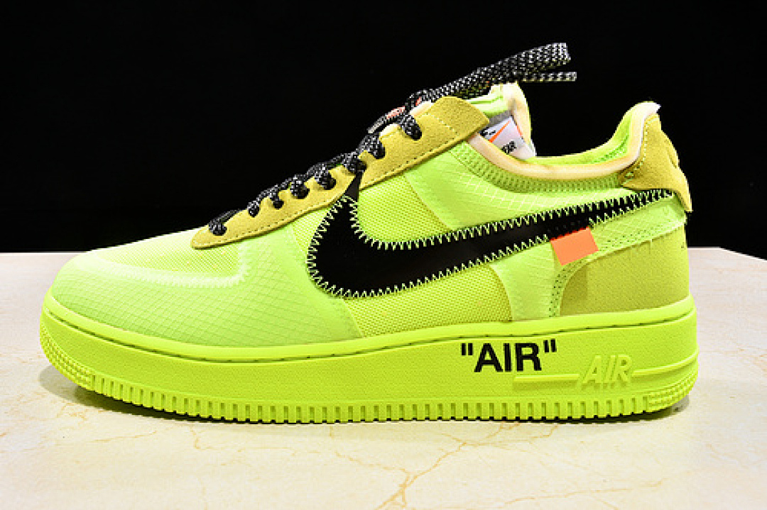 Nike [AO4606-700]-[OWF AIR FORCE 1 LOW X OFF WHITE VOLT/HYPER JADE-CONE-BLACK], photo 1
