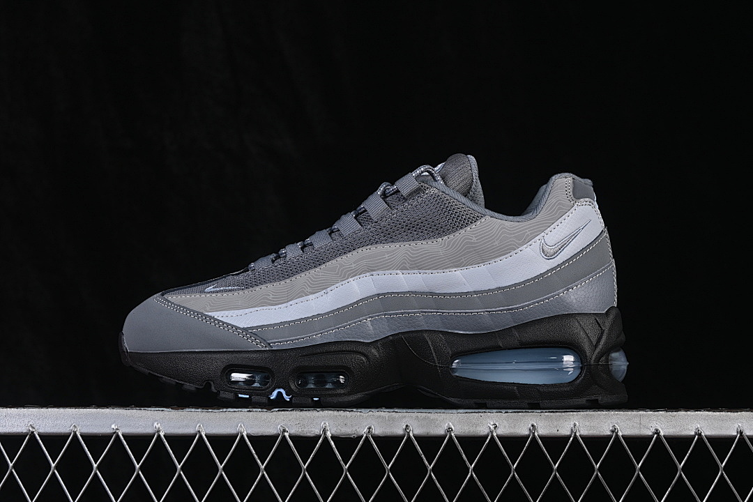 Nike AIR MAX 95 RETRO AIR CUSHIONED SHOES CONCRETE GREY/BLACK · IB7682-001, photo 1