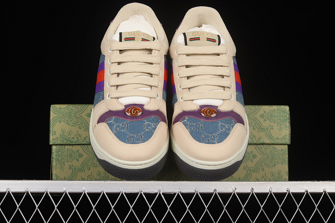 Gucci [A35M09064]-[GU*CCI DISTRESSED SCREENER SNEAKERS BEIGE/BLUE/PURPLE-RED]-[WOMAN:35-40] - Image 14