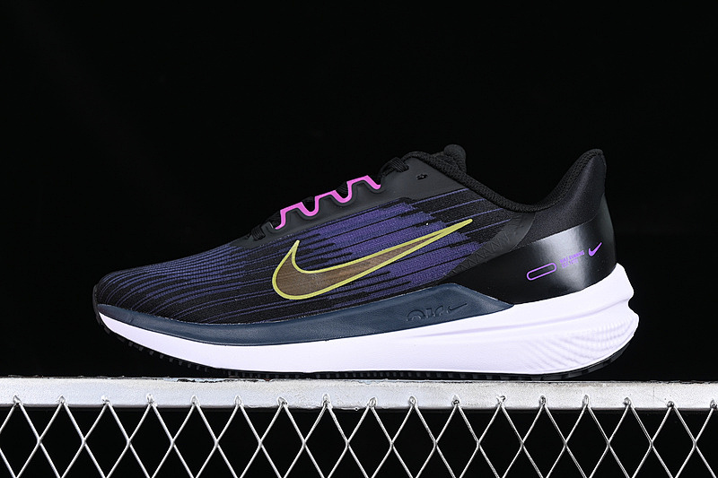 AIR WINFLO 9 BLACK/GOLD SUEDE/BLACKENED BLUE · DD6203-007, photo 1