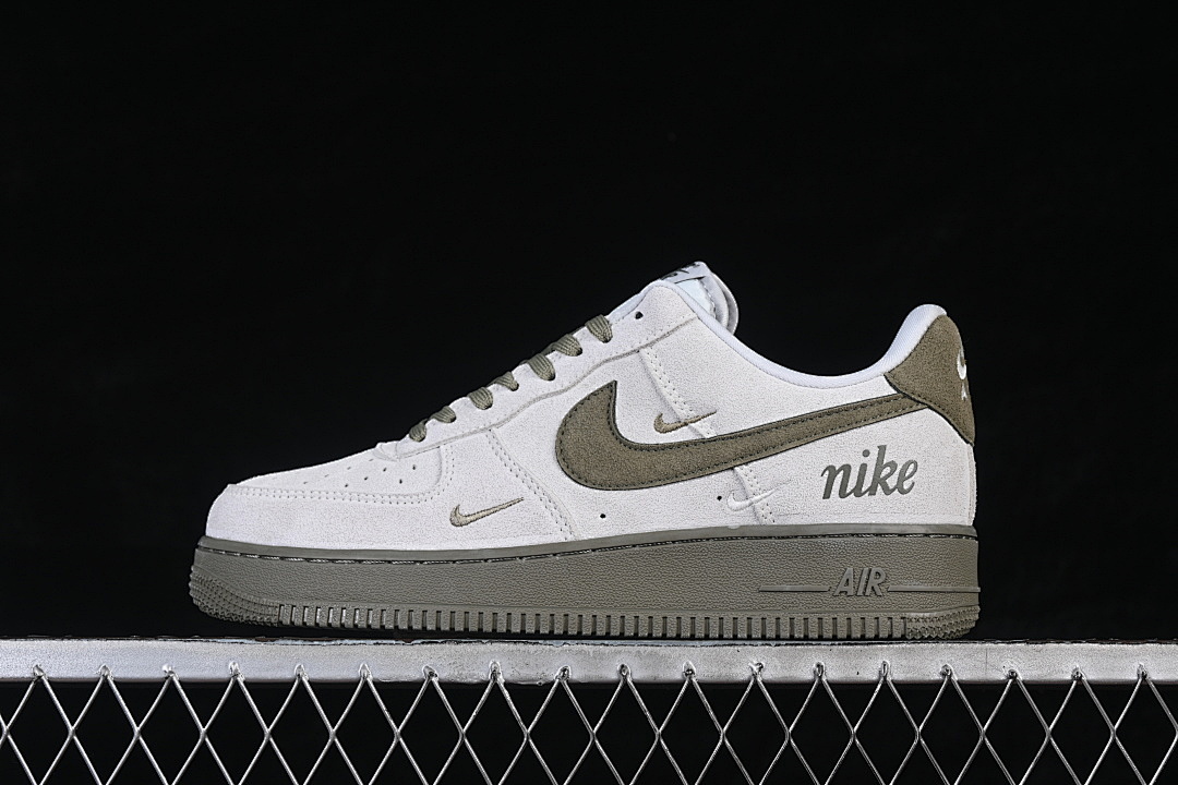 Nike [DF0188-122]-[AIR FORCE 1 07 LOW CASUAL SNEAKERS BEIGE/GREEN]-[WOMAN:36-39]-[MAN:40-45] - Image 2