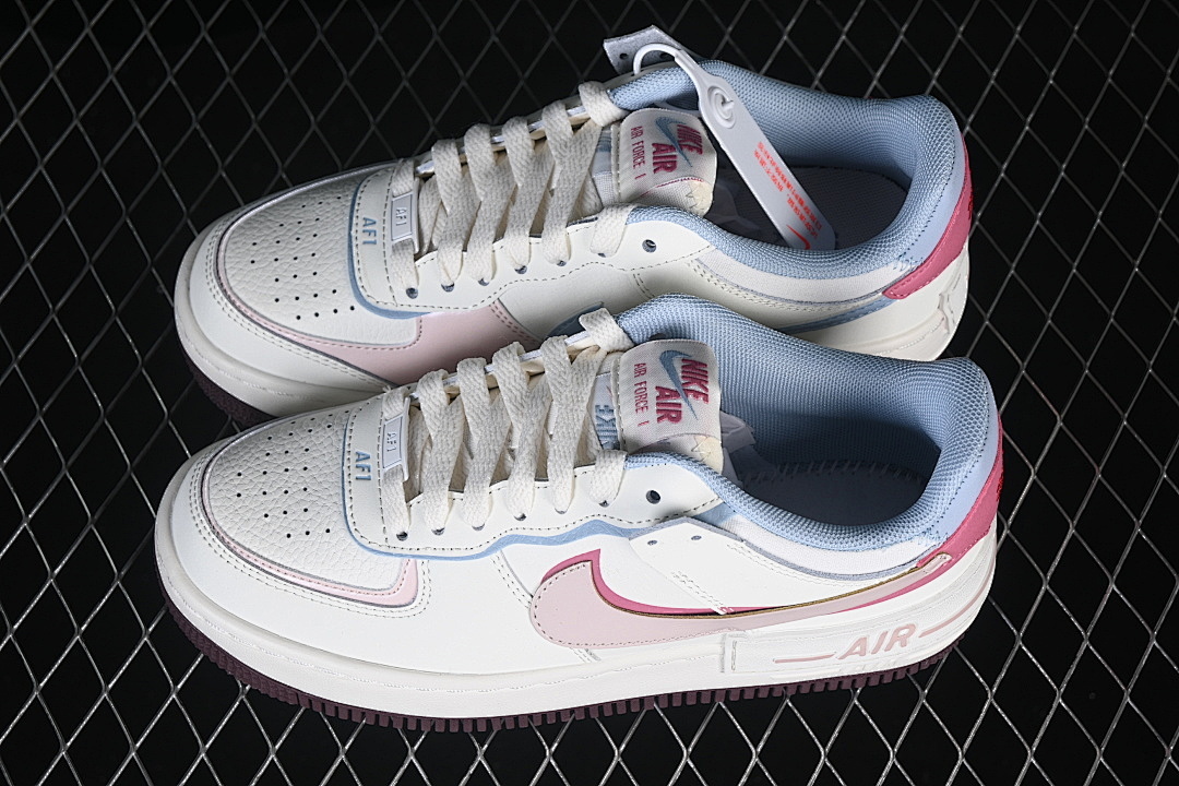 Nike [IQ9803-161]-[AIR FORCE 1 SHADOW BOARD SHOES WHITE/PINK/BLUE]-[WOMAN:35.5-39]-[MAN:40] - Image 11