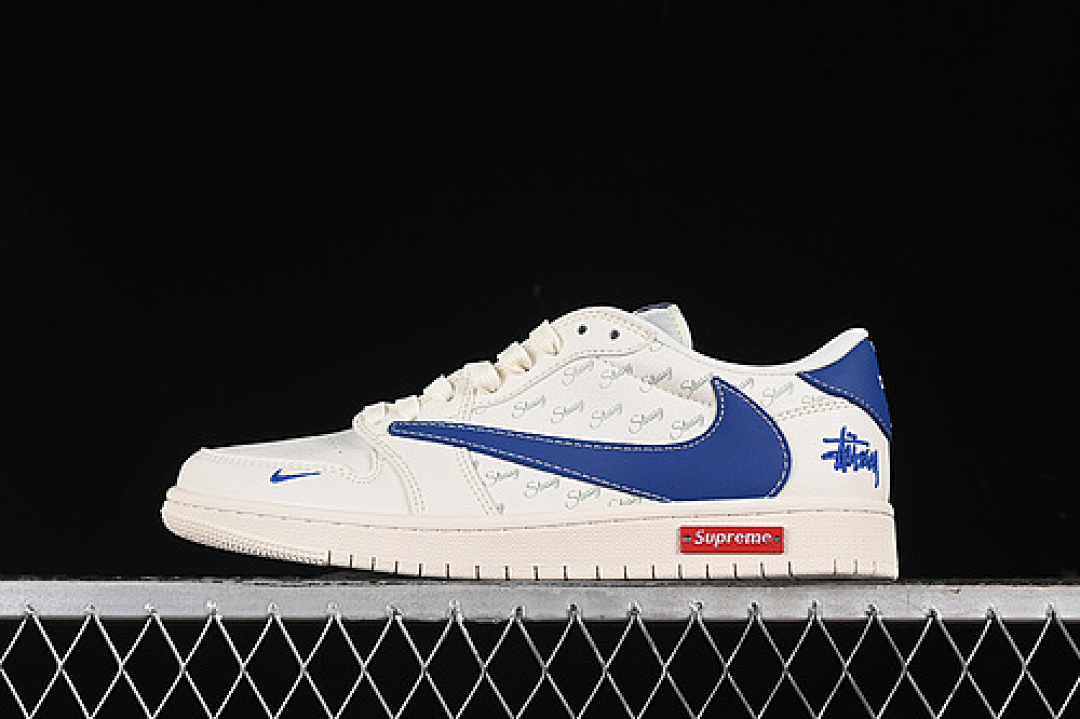 Jordan [SJ2068-117]-[TRAVIS SCOTT X FRAGMENT DESIGN AIR JORDAN 1 LOW OG SP WHITE/BLUE]-[36-45], photo 1