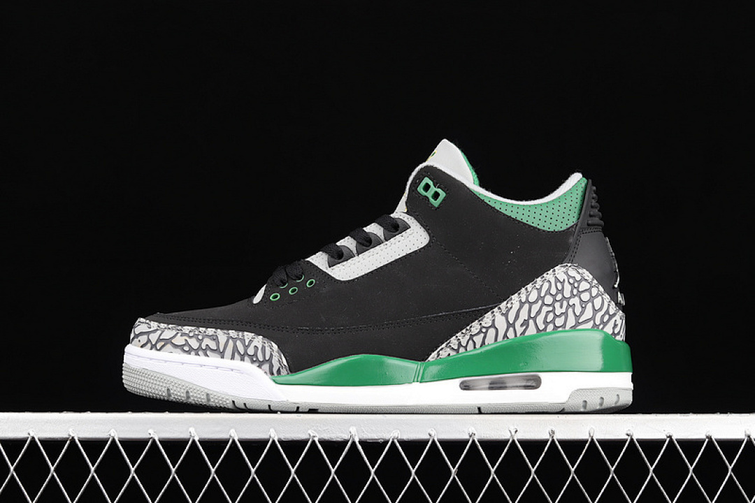 Jordan AIR Jordan 3 BLACK/PINE GREEN/CEMENT GREY-WHITE · CT8532-030, photo 1