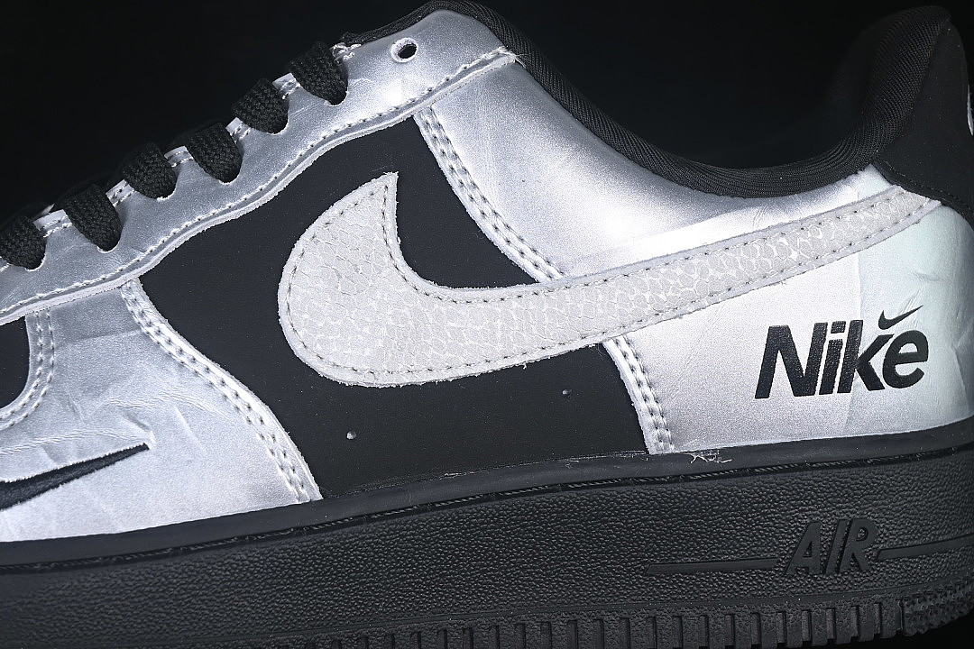 Nike [RJ1988-008]-[AIR FORCE 1 07 LOW CASUAL SNEAKERS SILVER/BLACK]-[WOMAN:36-39]-[MAN:40-45] - Image 7
