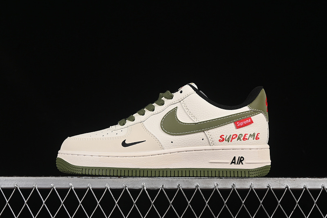 Nike [XS1958-566]-[AIR FORCE 1 07 LOW SUPREME WHITE/GREY/GREEN]-[WOMAN:36-39]-[MAN:40-45], photo 1