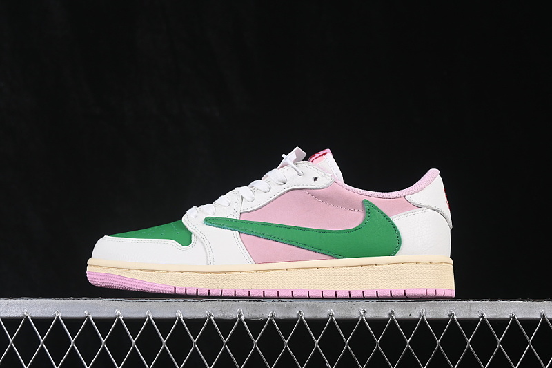 Jordan AIR Jordan 1 LOW OG WHITE/PINK/GREEN · IQ7605-065, photo 1