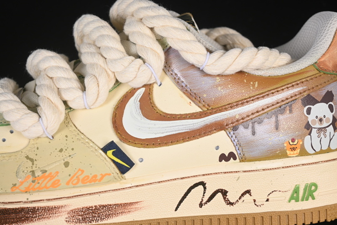 Nike [XL2321-666]-[AIR FORCE 1 07 LOW MILK COFFEE BEAR KHAKI/BEIGE/WHEAT]-[WOMAN:36-39]-[MAN:40-45] - Image 7