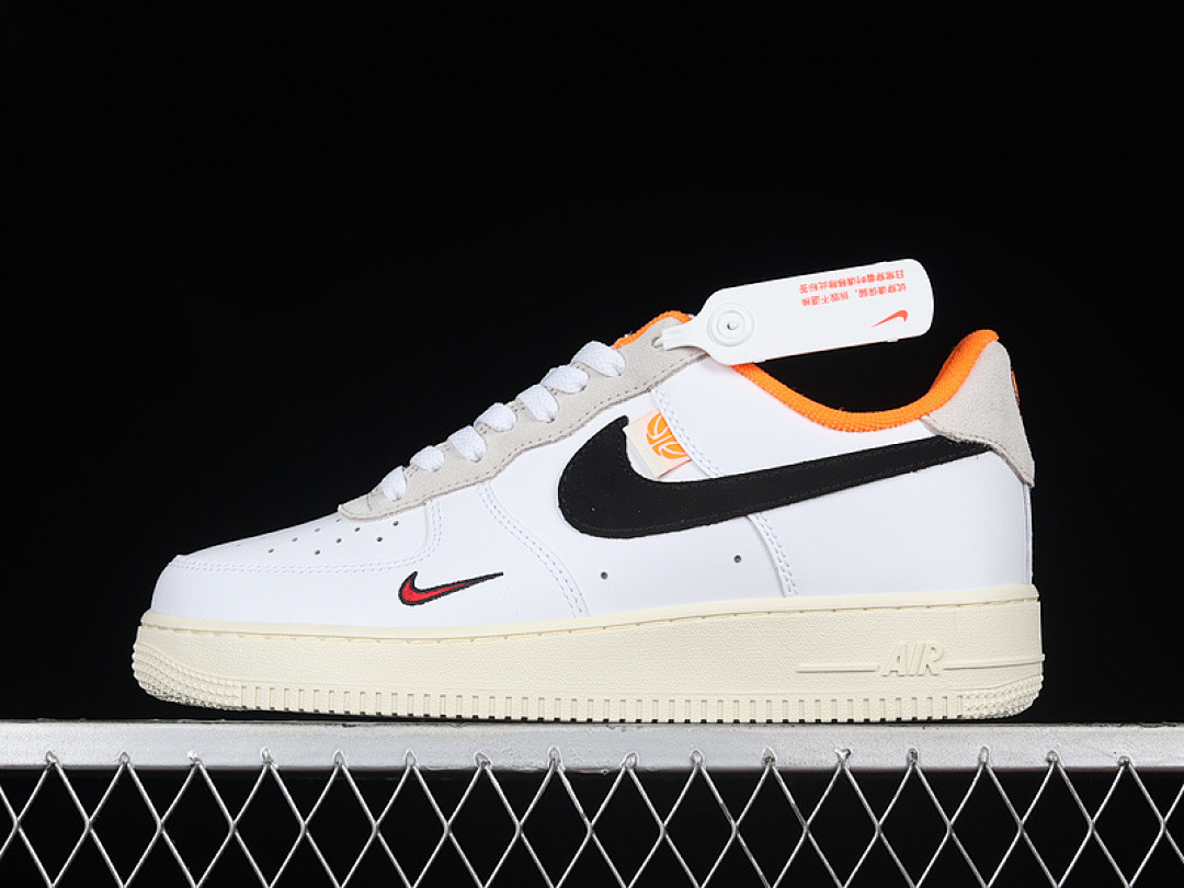 Nike [DX3357-100]-[AIR FORCE 1 LOW HOOPS WHITE/BLACK-ORANGE]-[WOMAN:36-39]-[MAN:40-45], photo 1