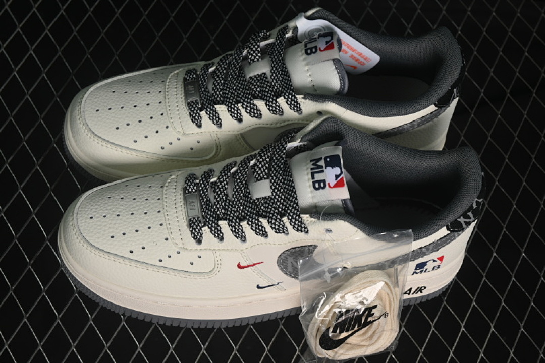 Nike [QW5606-264]-[AIR FORCE 1 07 LOW MLB OFF WHITE/GREY/RED/BLUE]-[WOMAN:36-39]-[MAN:40-45] - Image 11