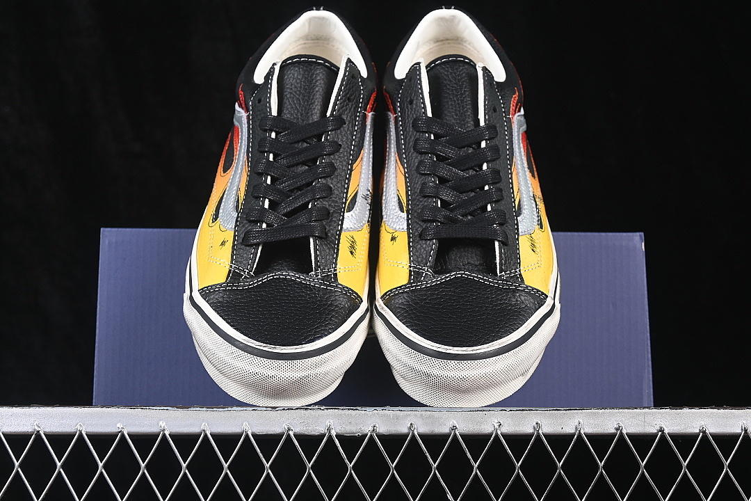 Unbranded [VN000D9RCJK]-[OLD SKOOL CASUAL SKATE SHOES BLACK/YELLOW/RED]-[WOMAN:35-39]-[MAN:40-44] - Image 11