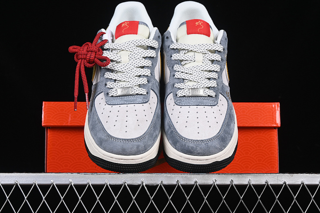 Nike [XZ2025-688]-[AIR FORCE 1 07 LOW WHITE/GREY/BLUE/GOLD/RED]-[WOMAN:36-39]-[MAN:40-45] - Image 13