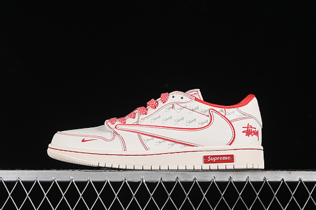 Jordan Jordan [SJ2]-[TRAVIS SCOTT X FRAGMENT DESIGN AIR 1 LOW OG SP WHITE/RED]-[UNISEX:36-45], photo 1