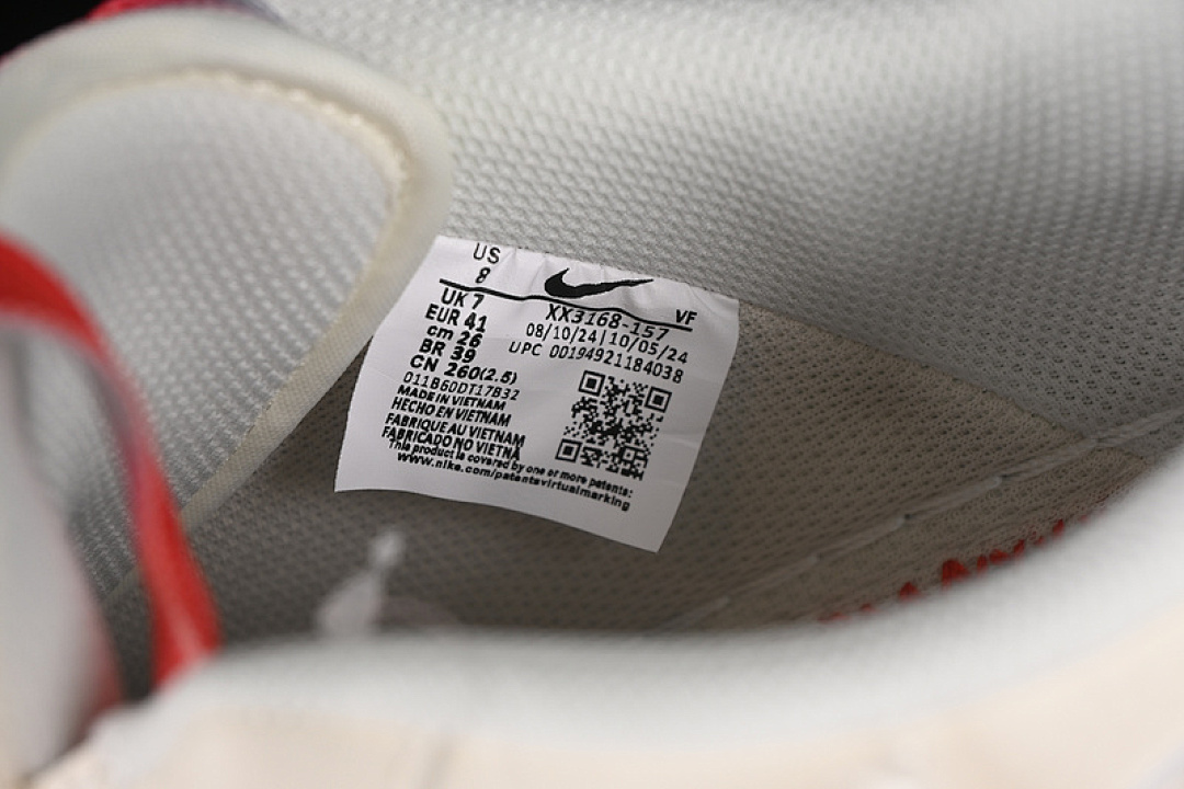 Nike [XX3168-157]-[AIR FORCE 1 07 LOW SUPREME WHITE/GREY/RED]-[WOMAN:36-39]-[MAN:40-45] - Image 6