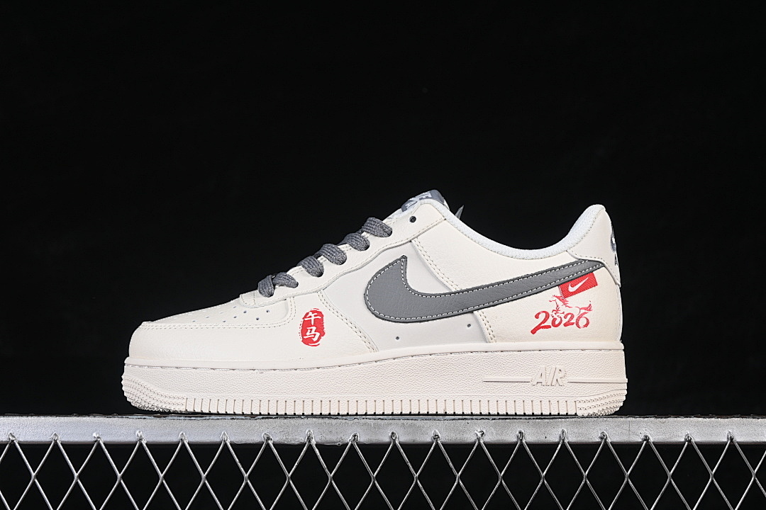 Nike [MZ9588-822]-[AIR FORCE 1 07 LOW WHITE/GREY/RED]-[WOMAN:36-39]-[MAN:40-45] - Image 2