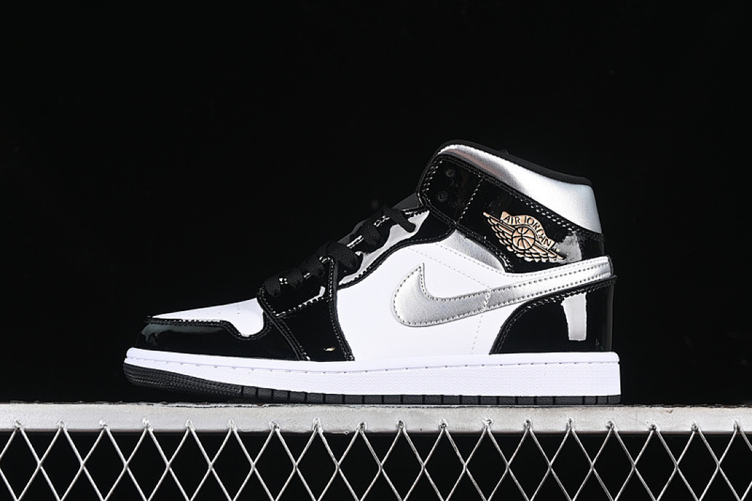 Jordan [HV0789-010]-[AIR JORDAN 1 MID BLACK/WHITE/METALLIC GOLD/METALLIC SILVER]-[UNISEX:36-46], photo 1