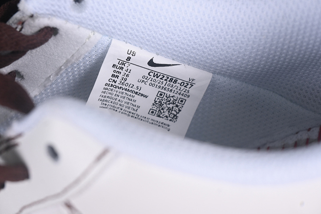 Nike [CW2288-027]-[AIR FORCE 1 07 LOW JUST WHITE/BROWN]-[WOMAN:36-39]-[MAN:40-45] - Image 6