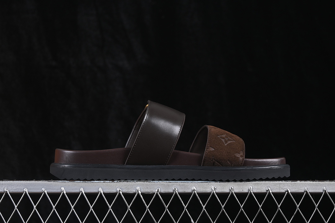 Louis Vuitton [VENICE COMFORT ROUND TOED ONE PIECE SLIPPERS COFFEE/CHOCOLATE]-[WOMAN:39]-[MAN:40-46] - Image 13