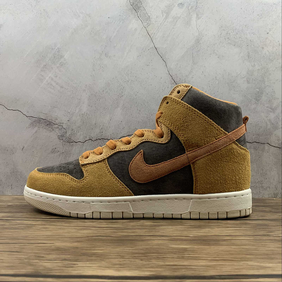 Nike DUNK HIGH PREMIUM VELVET BROWN/DARK RUSSET/DARK CURRY/SAIL · DD1401-200, photo 1