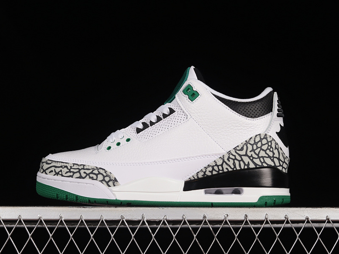 Jordan [594282-233]-[AIR JORDAN 3 RETRO OREGON PIT CREW WHITE/BLACK/GREEN]-[WOMAN:36-39]-[MAN:40-46], photo 1