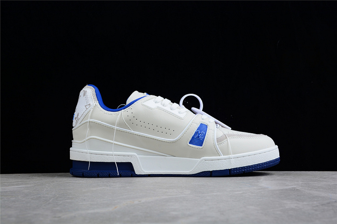 Louis Vuitton [L*V 21SS TRAINER SNEAKERS WHITE/WHITE/BLUE]-[MAN:38-45] - Image 14