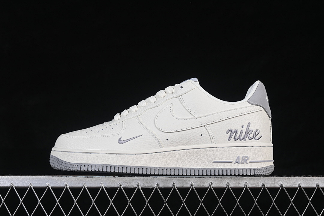 Nike [NH0601-543]-[AIR FORCE 1 07 LOW CASUAL SNEAKERS WHITE/GREY/WHITE]-[WOMAN:36-39]-[MAN:40-45] - Image 2