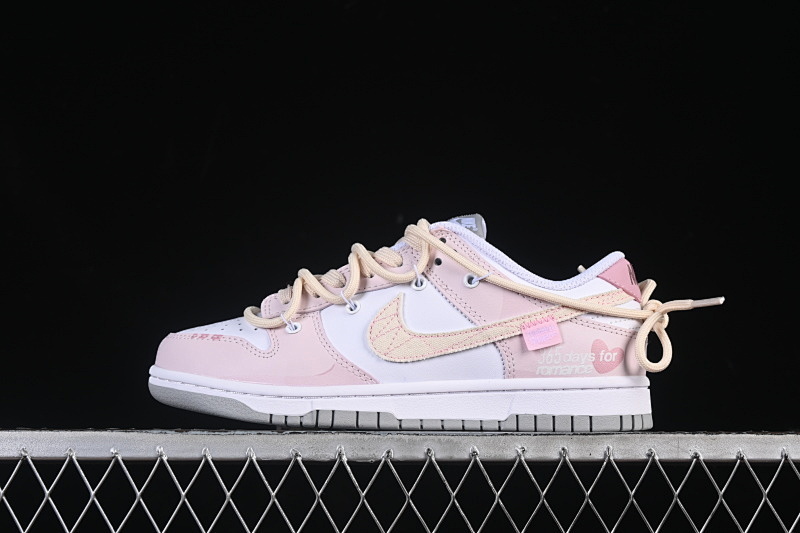 Nike DUNK LOW VALENTINES DAY TIES CASUAL SNEAKERS PINK/WHITE · DD1391-103, photo 1